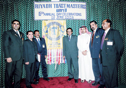 a picture of Riyadh Toastmasters Club executive committee during the 2003 Annual Day - picture obtained from an article on Arabnews.com